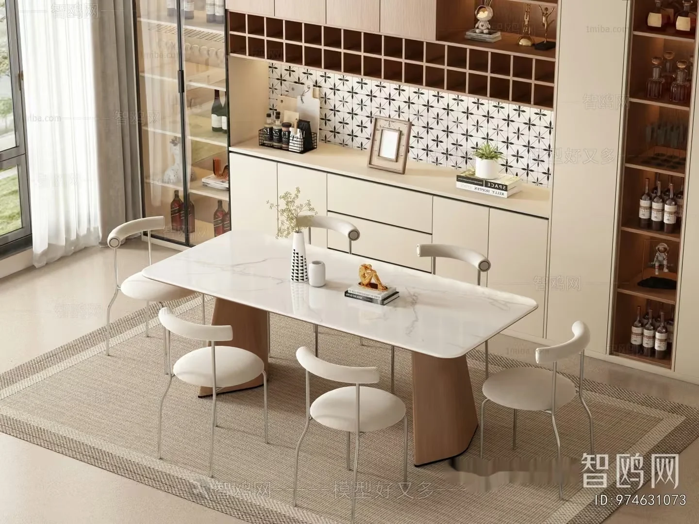 Modern Dining Room 3D Model – 18128 – VRAY Render