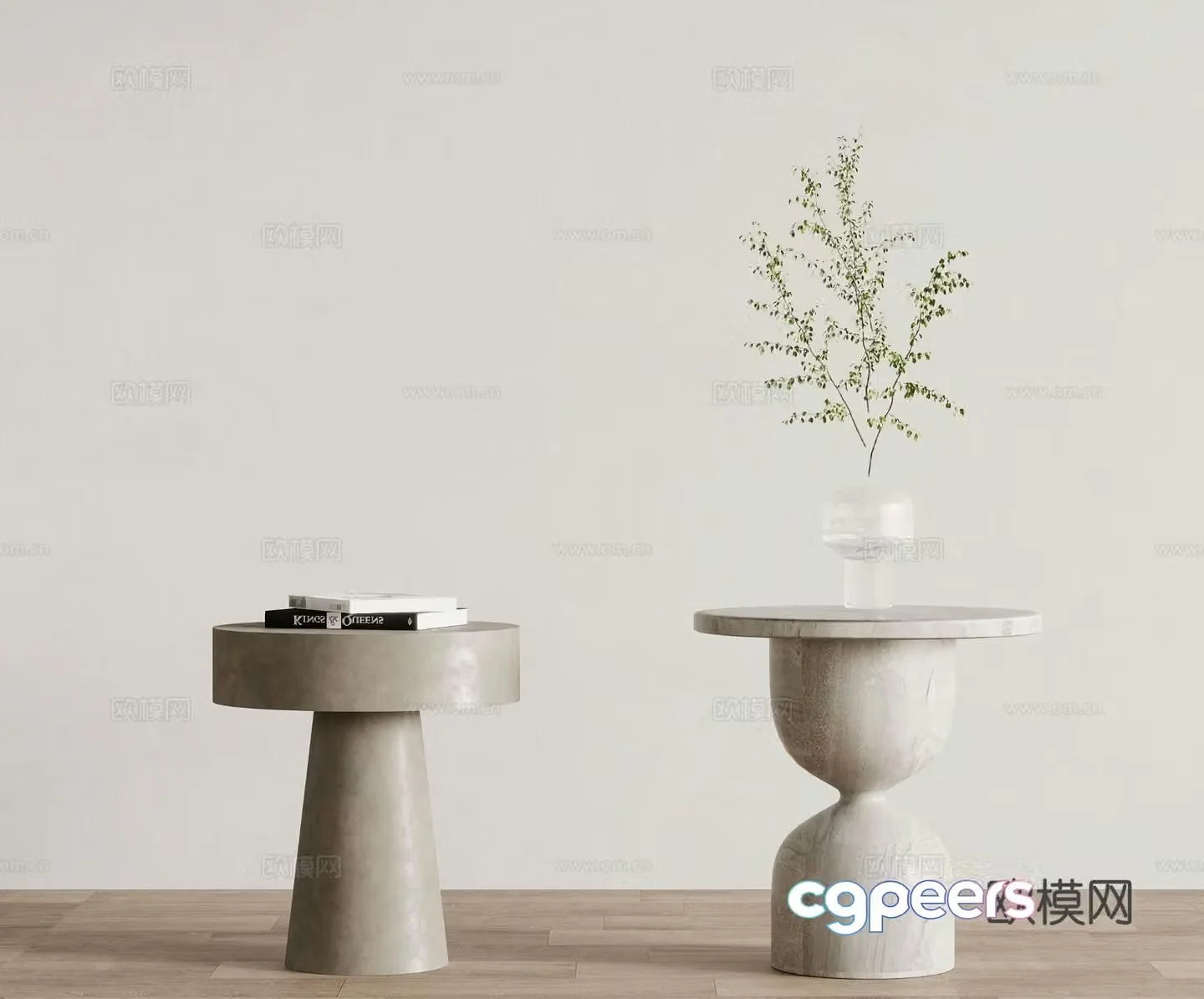 Modern round table side table 3d model