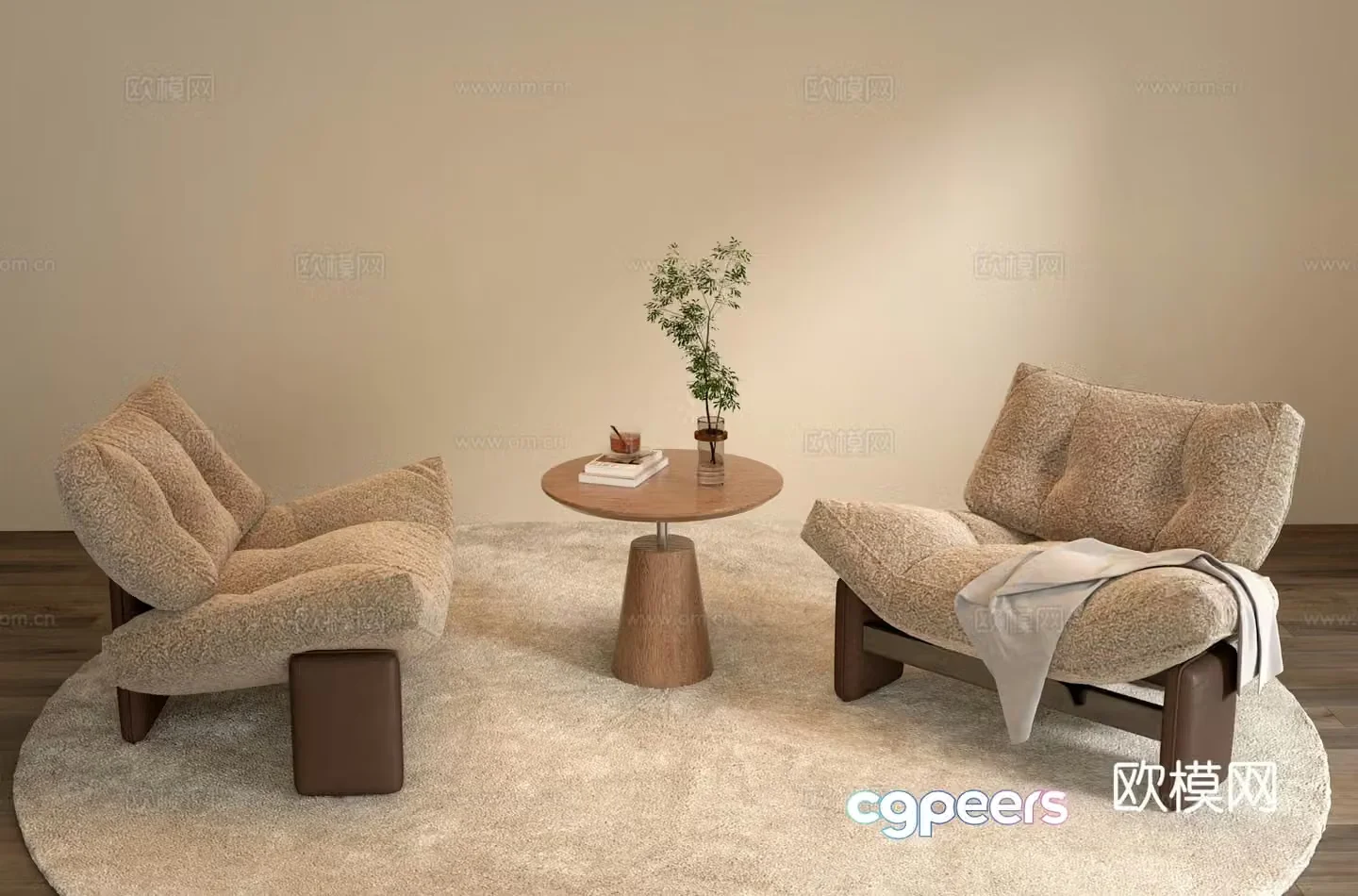Wabi Sabi leisure chair sofa chair 3d model