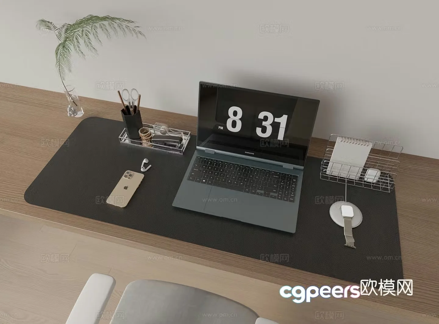 Modern office supplies computer ornaments 3d model