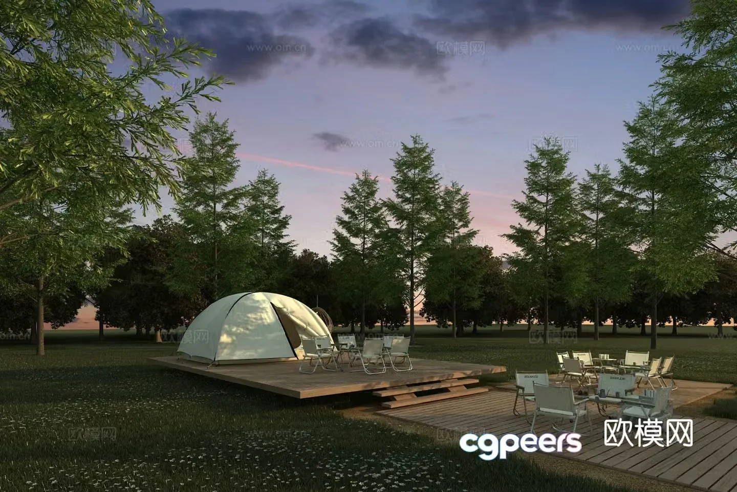 Camping Park Outdoor Camp 3d model