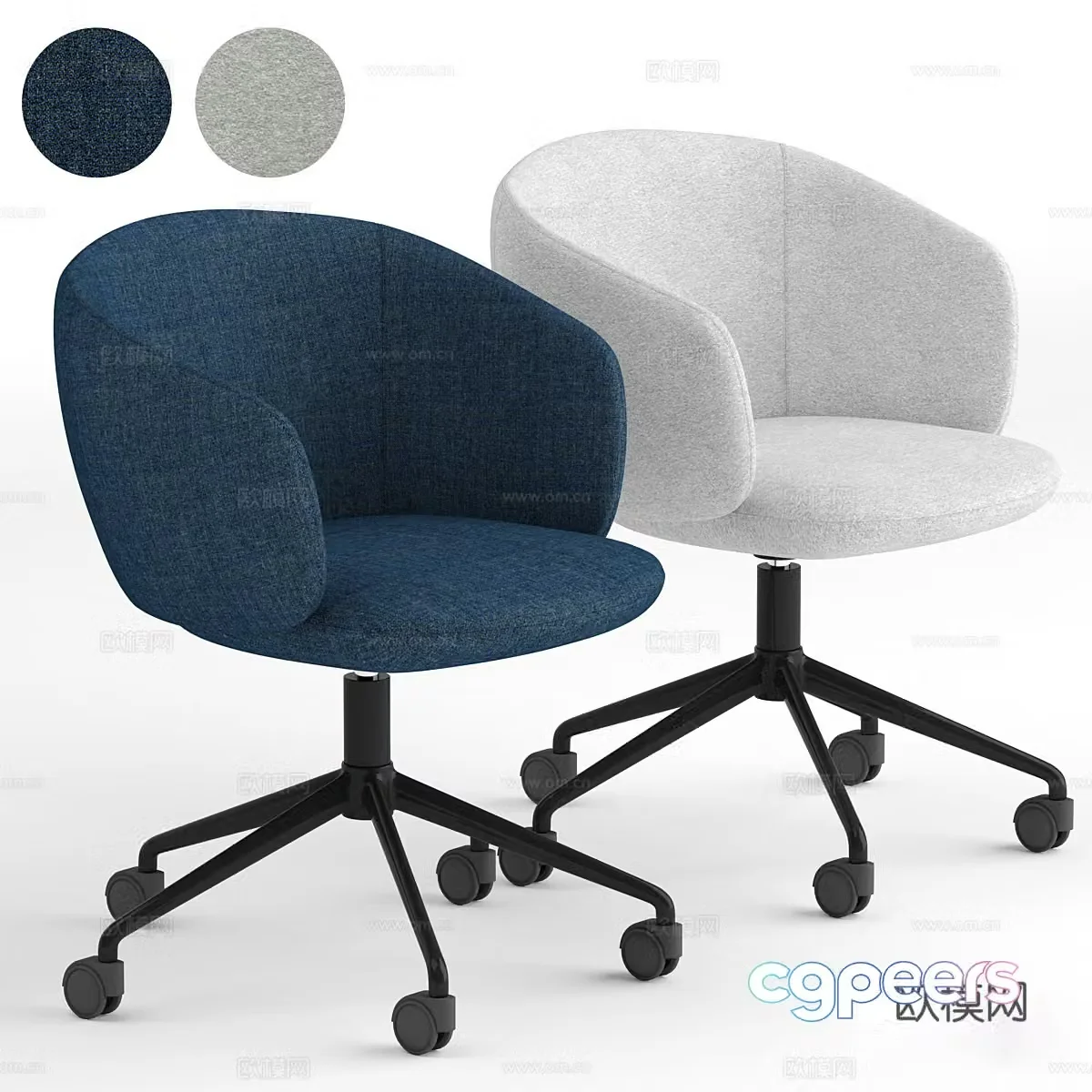 Leisure chair Computer chair Wheeled leisure chair 3d model