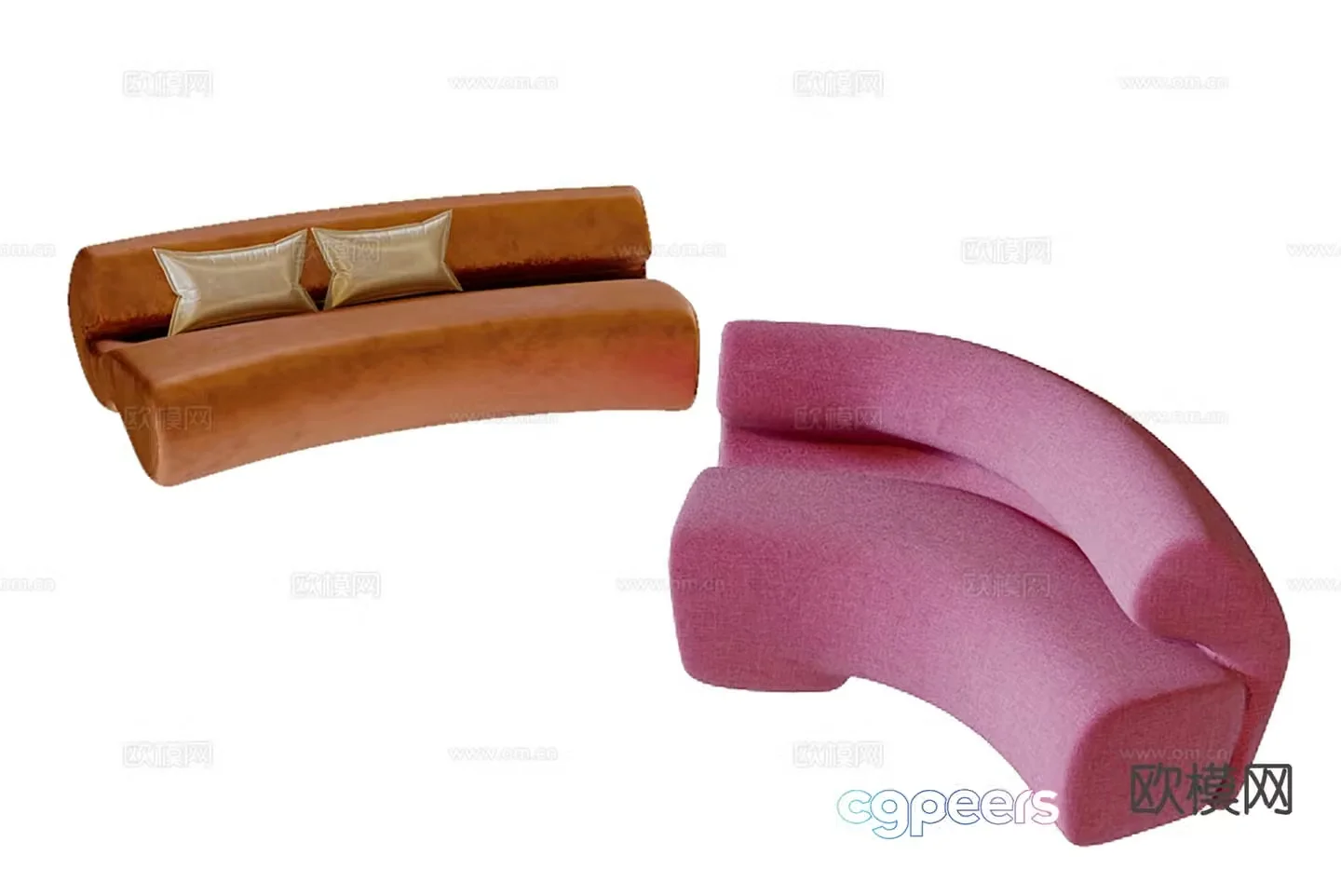 Modern special-shaped sofa curved sofa 3d model