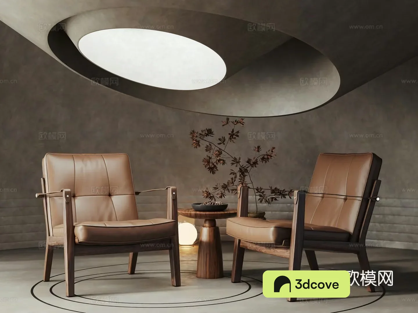 Medium style leisure chair 3d model