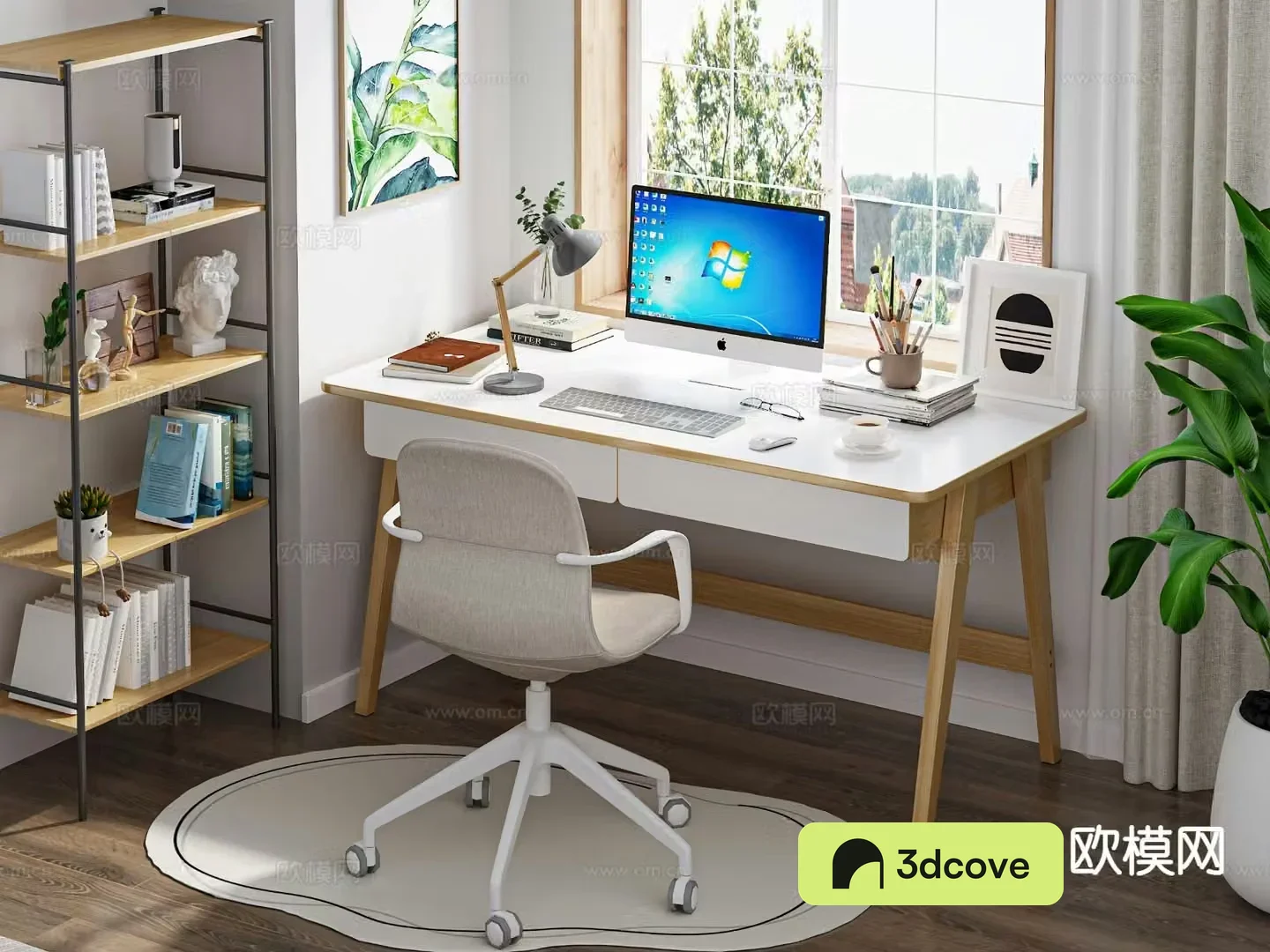 Simple desk chair study table