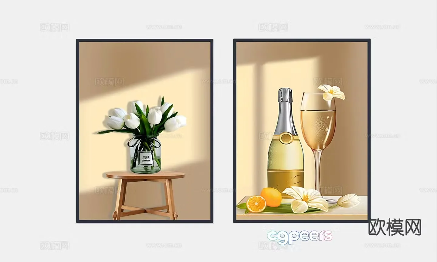 Decorative painting art painting simple painting 3d model