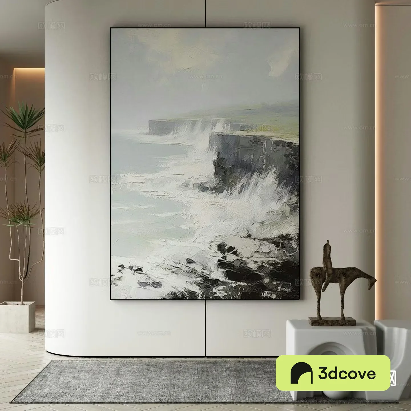 Modern decorative painting oil painting seaside hanging painting
