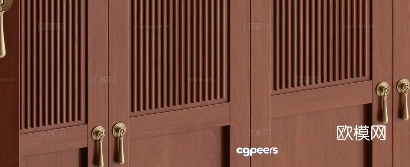 retro wardrobe door 3d model