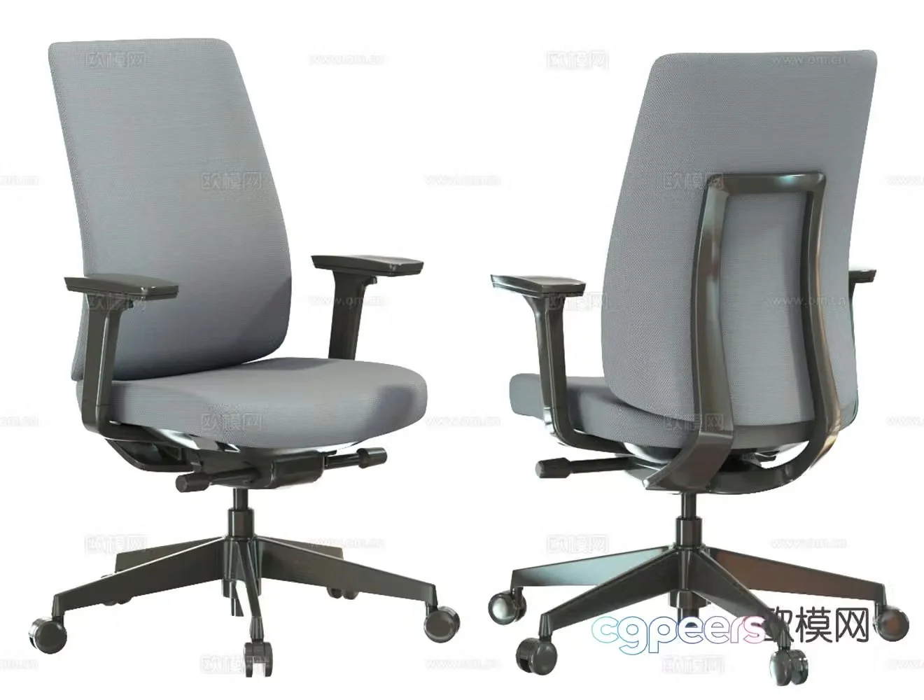 Modern office chair swivel chair mesh chair staff chair 3d model