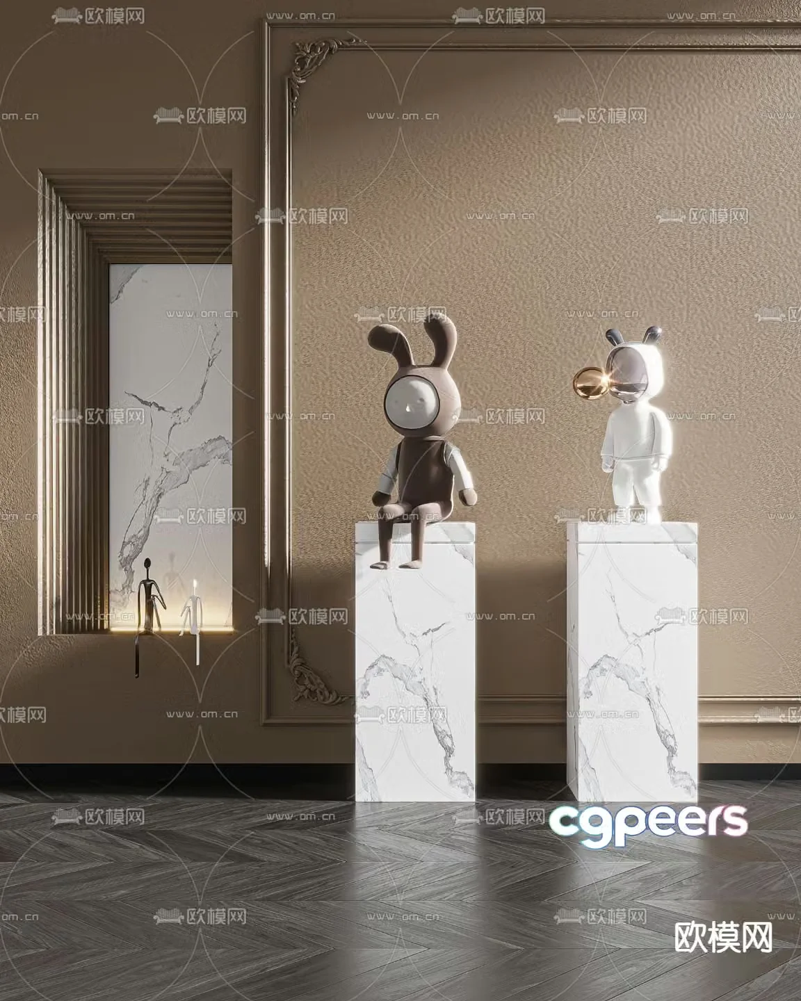 Modern Kaws trendy sculpture ornaments 3D model
