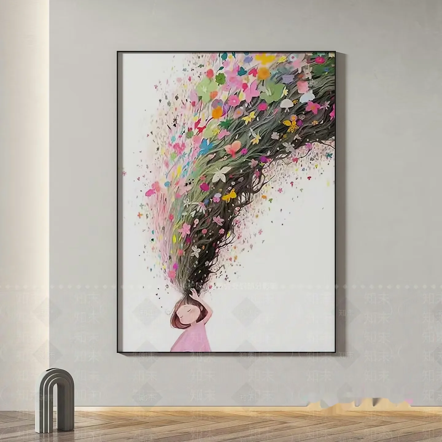 A Painting Of A Girl With Flowers In Her Hair 3D Model – 14704 – VRAY Render