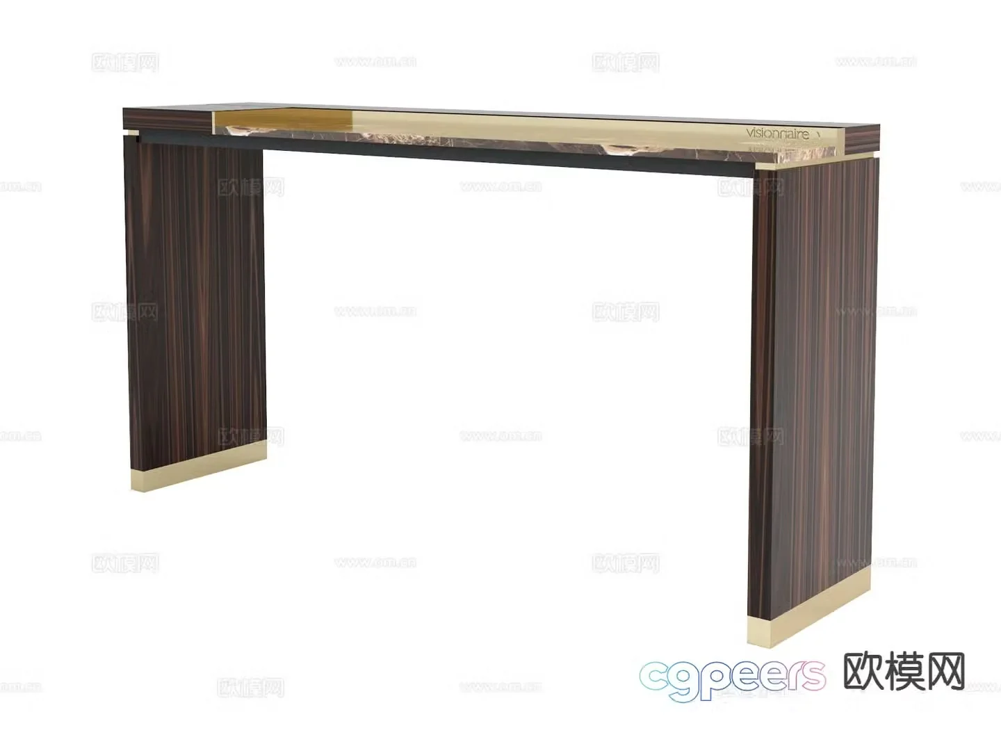 visionnaire light luxury side view table console table 3d model