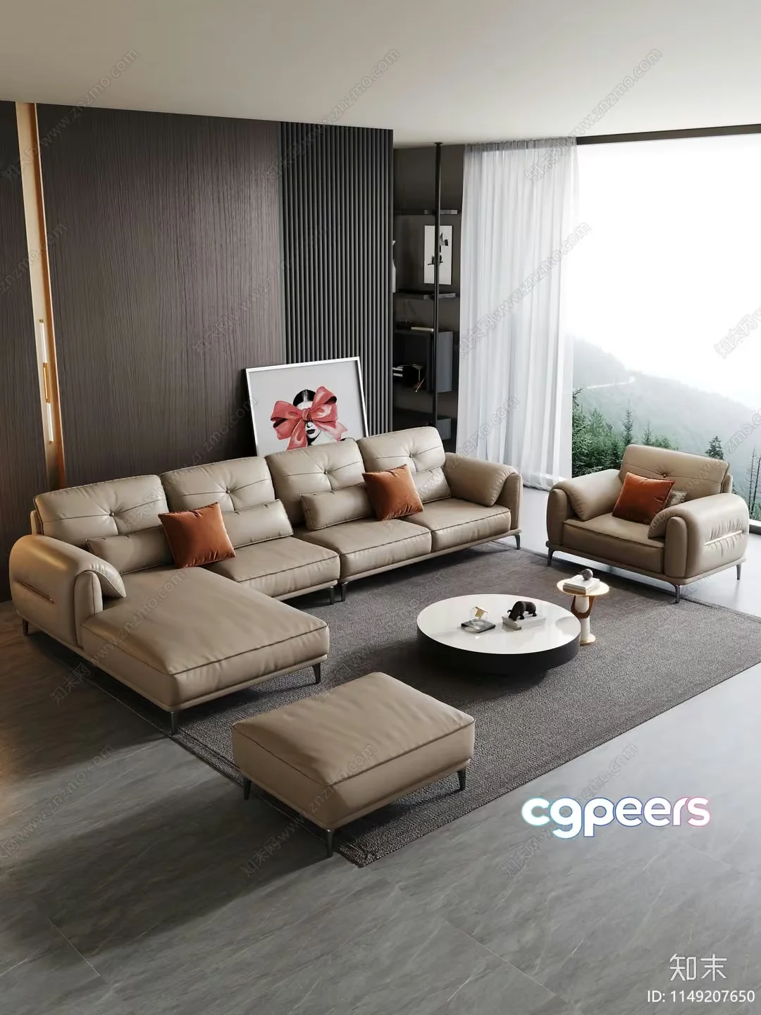 Modern Living Room 3D Model – 10106 – VRAY Render