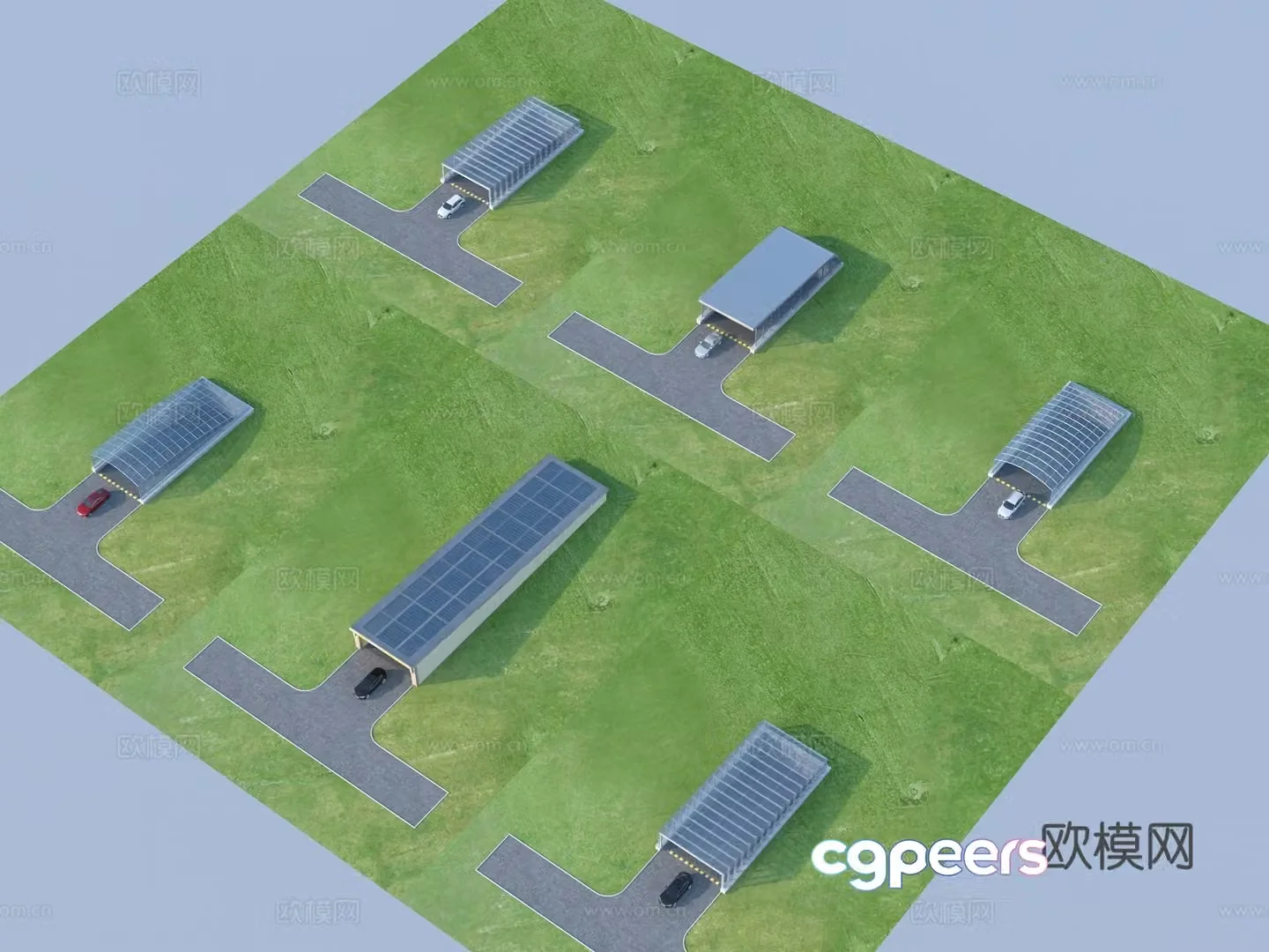 Underground garage parking lot entrance and exit 3D model