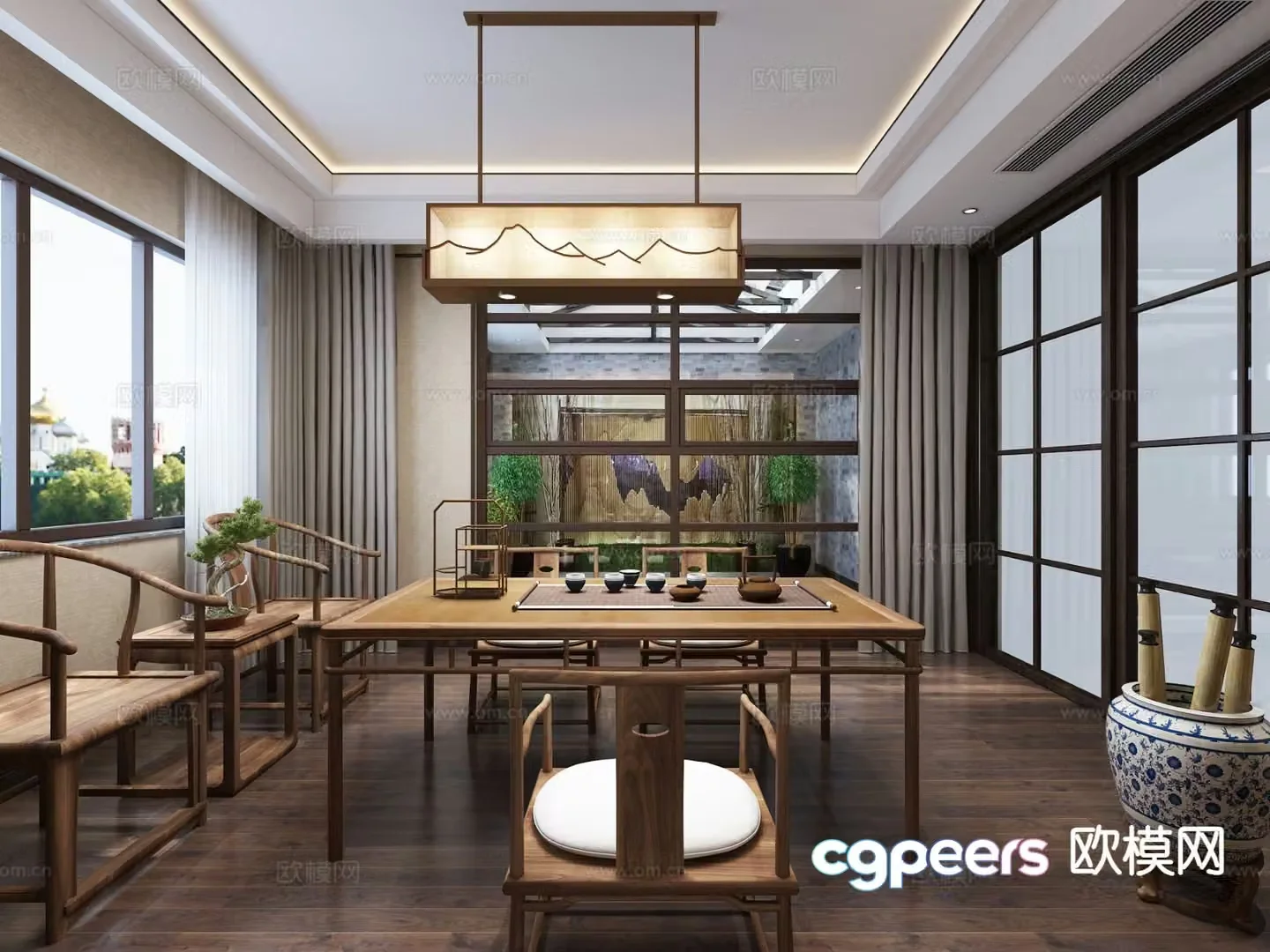 Chinese tea room 3d model