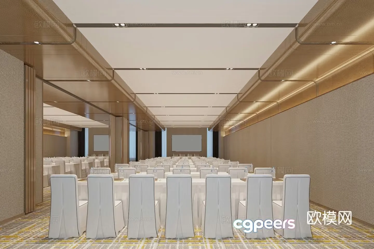 Modern hotel conference room lecture hall 3d model