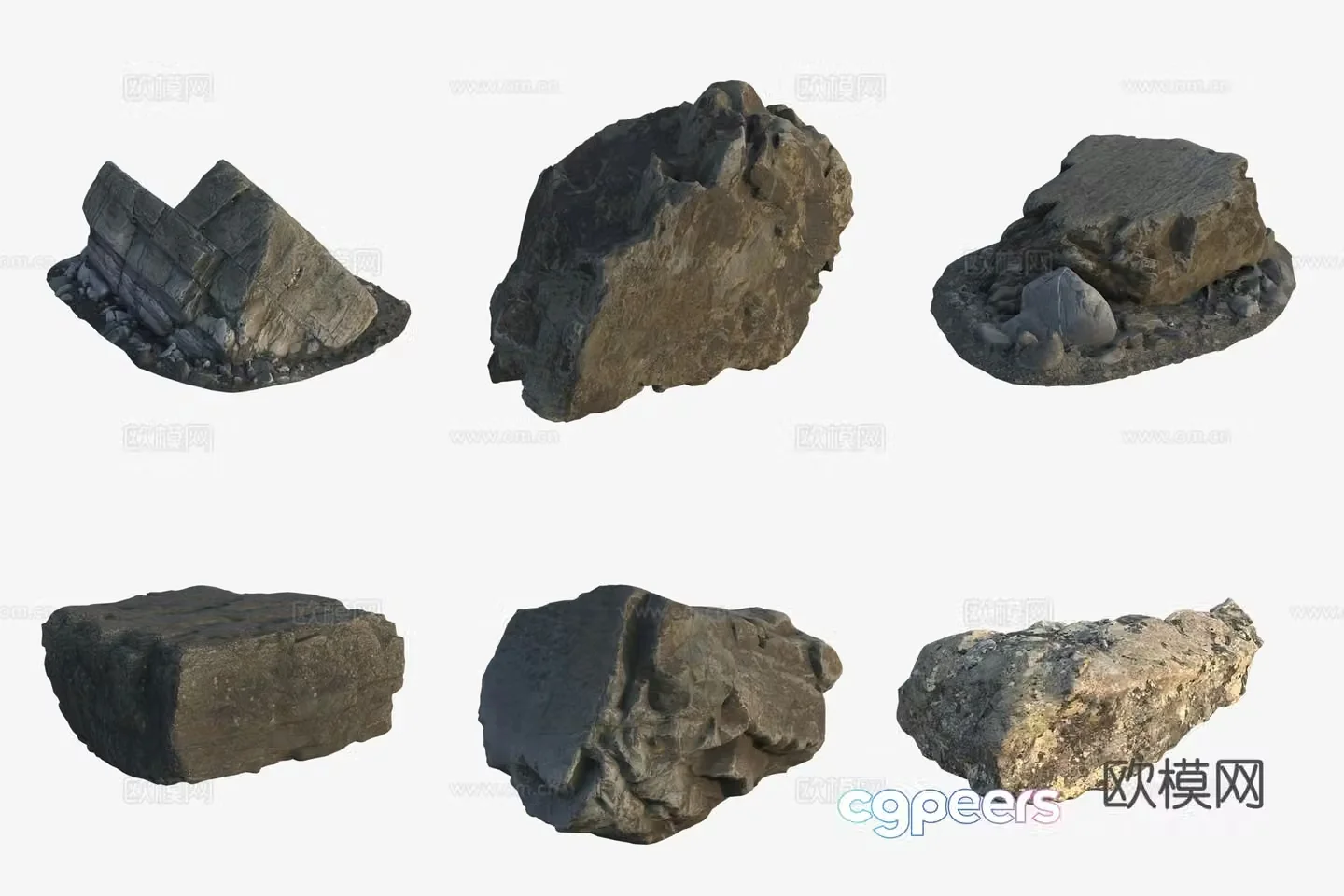 Big rocks by the sea 3d model