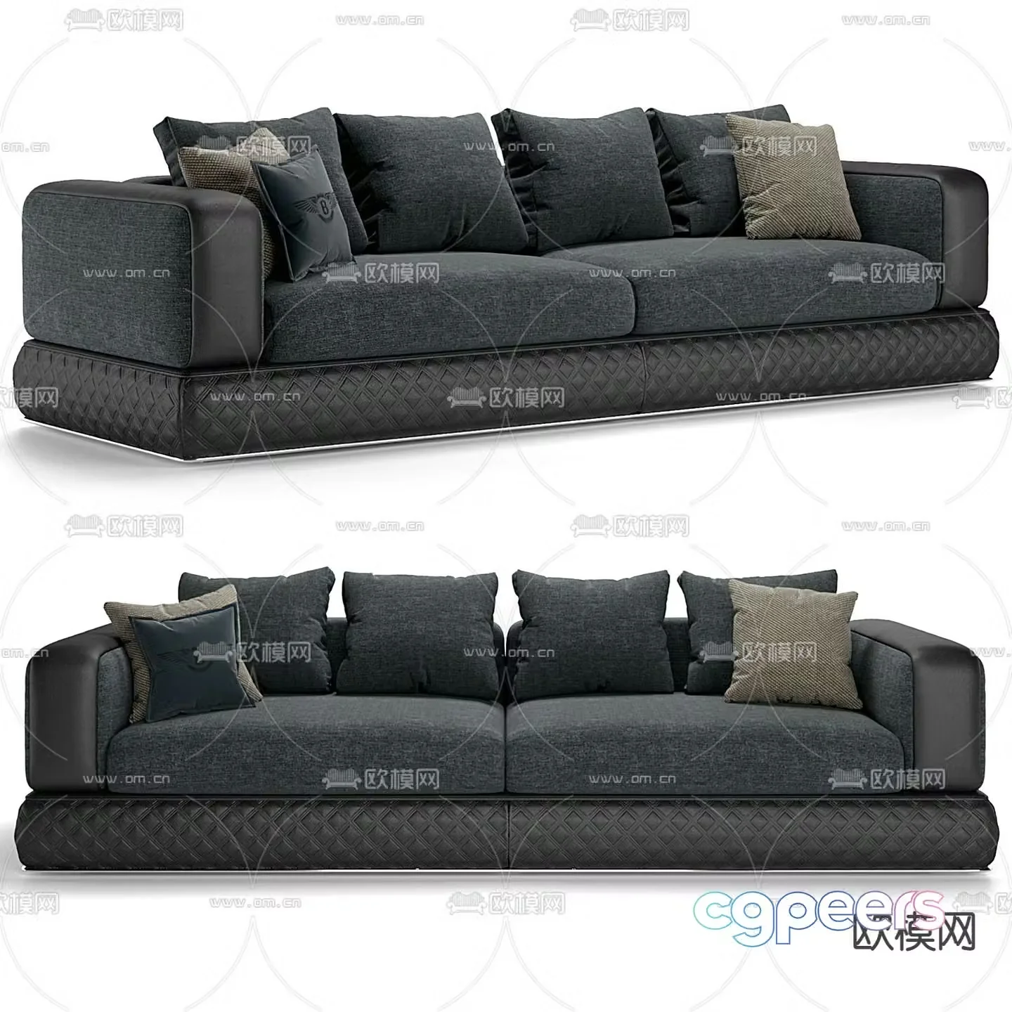 Fendi modern love seat 3d model