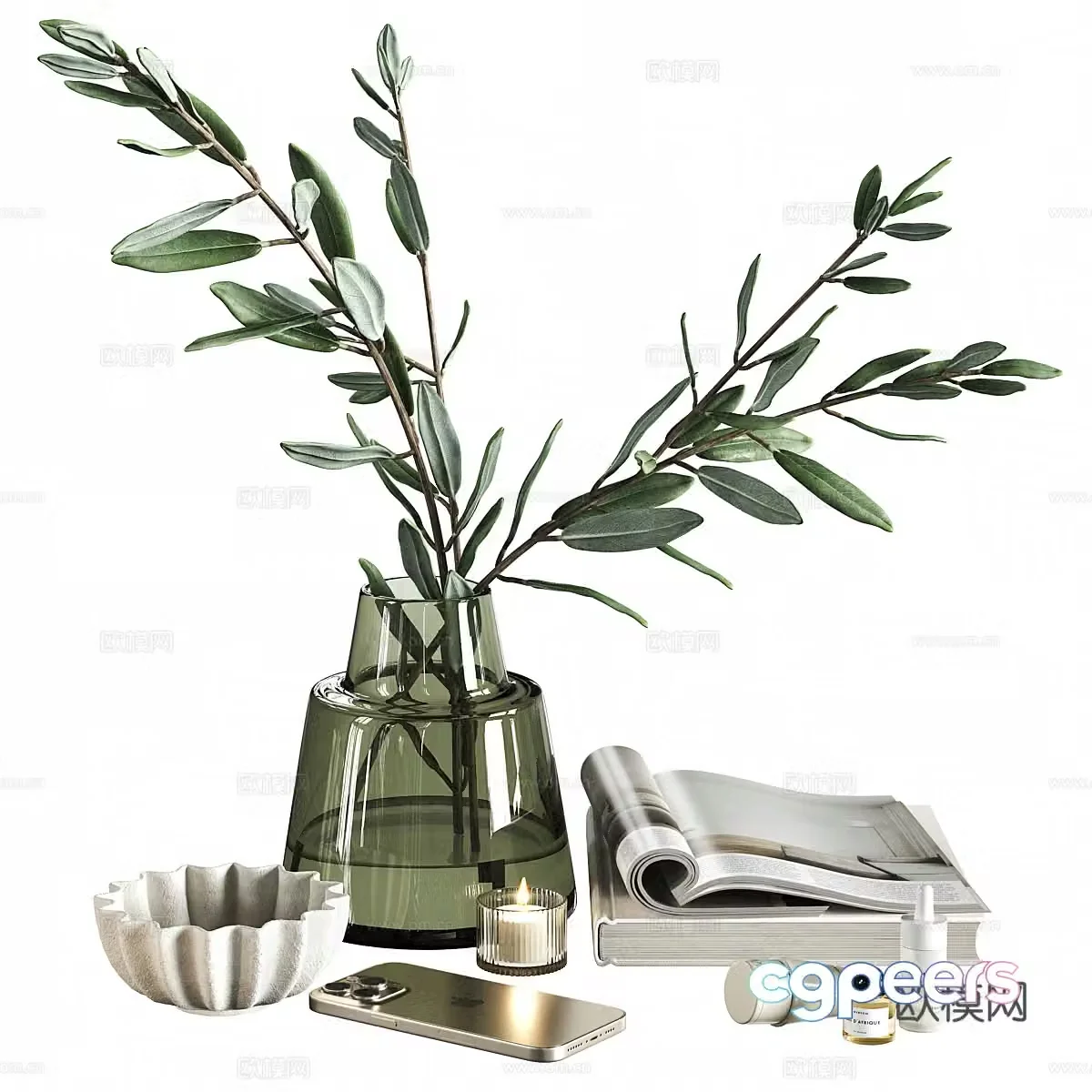 Modern cream style ornament ornament 3d model