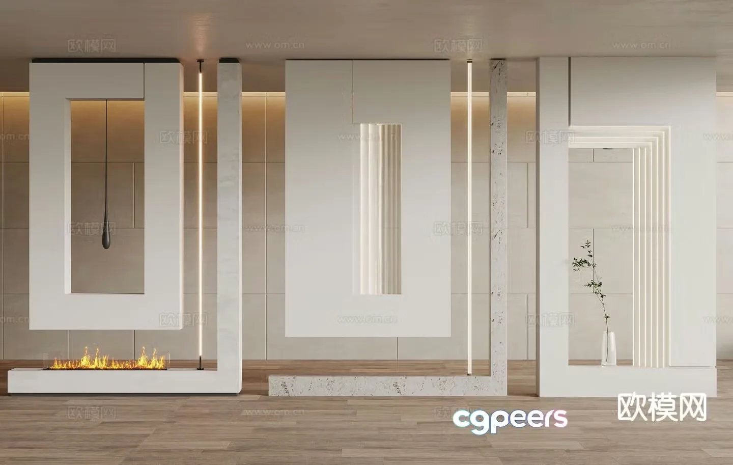 Modern entrance partition 3D model
