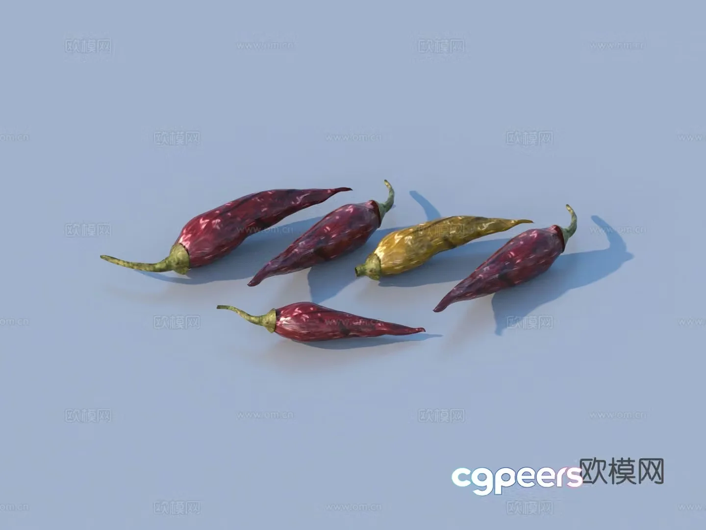 Cartoon red pepper chili vegetable 3d model