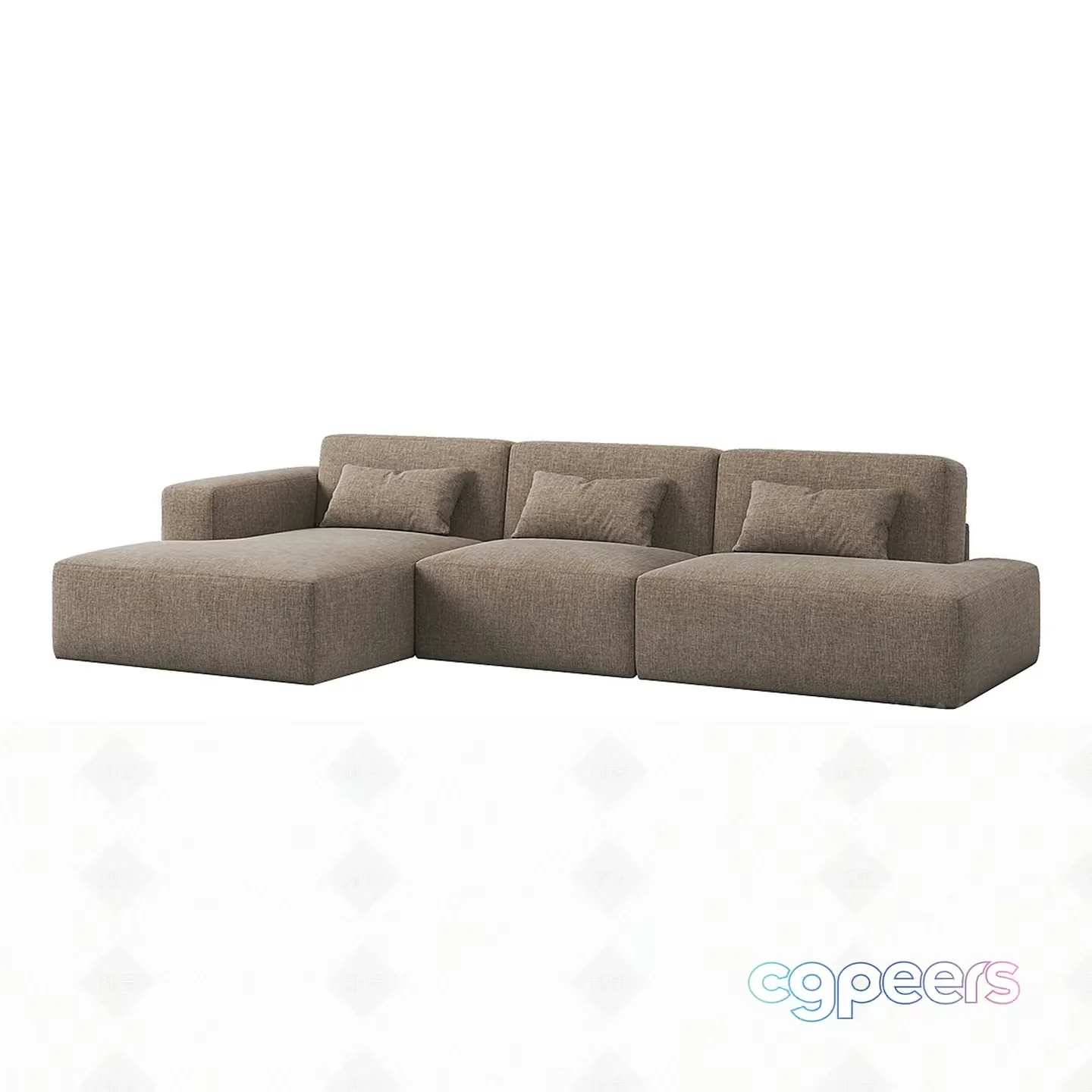 A Light Brown Couch 3D Model – 3783 – VRAY Render