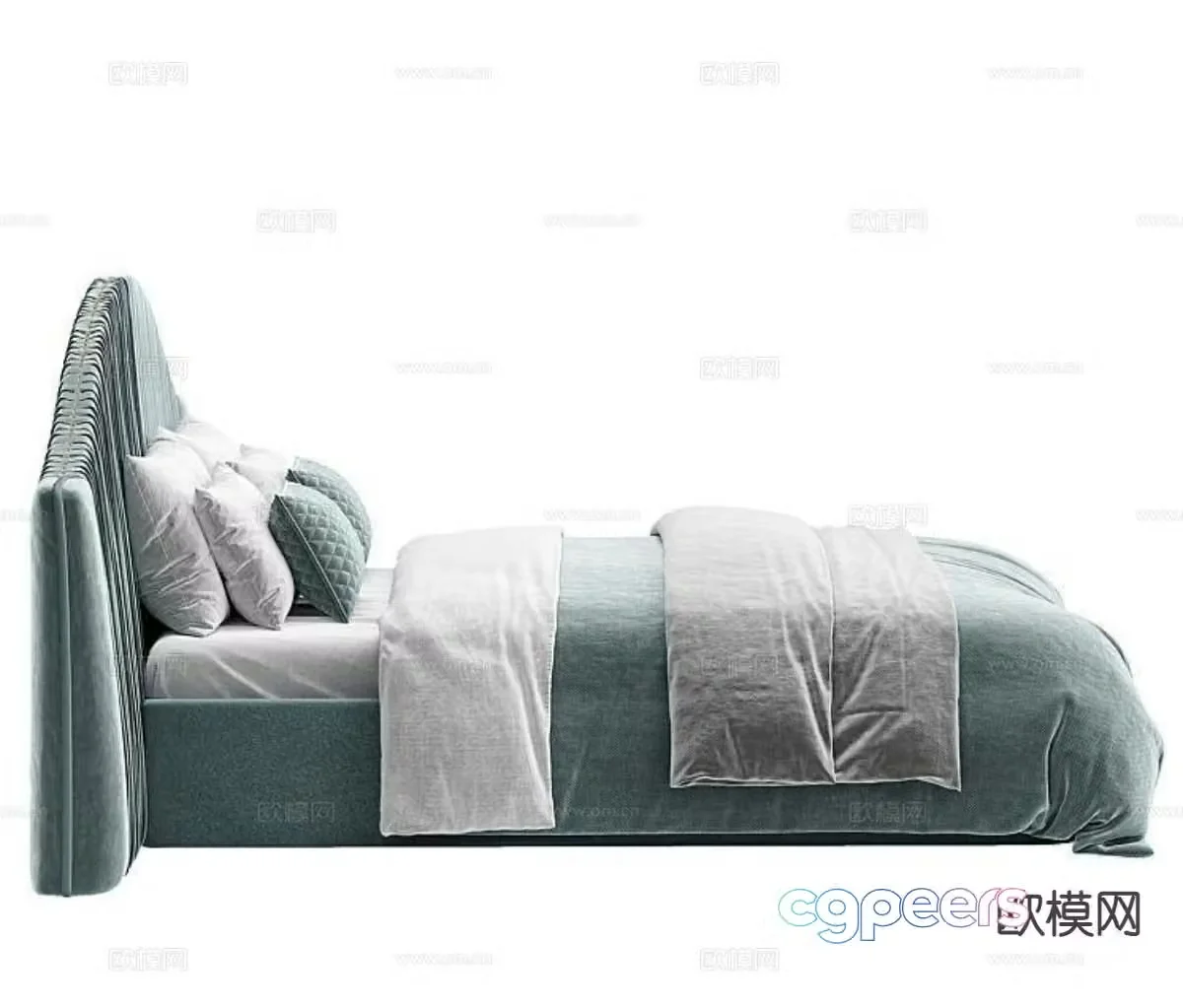 Modern double bed 3d model