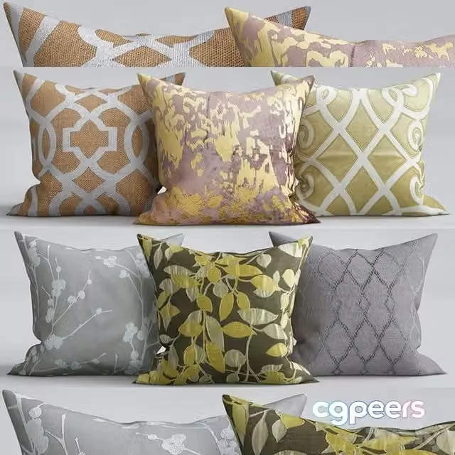 3ds Max Free – Decorative cushions with textures (1000×1000)