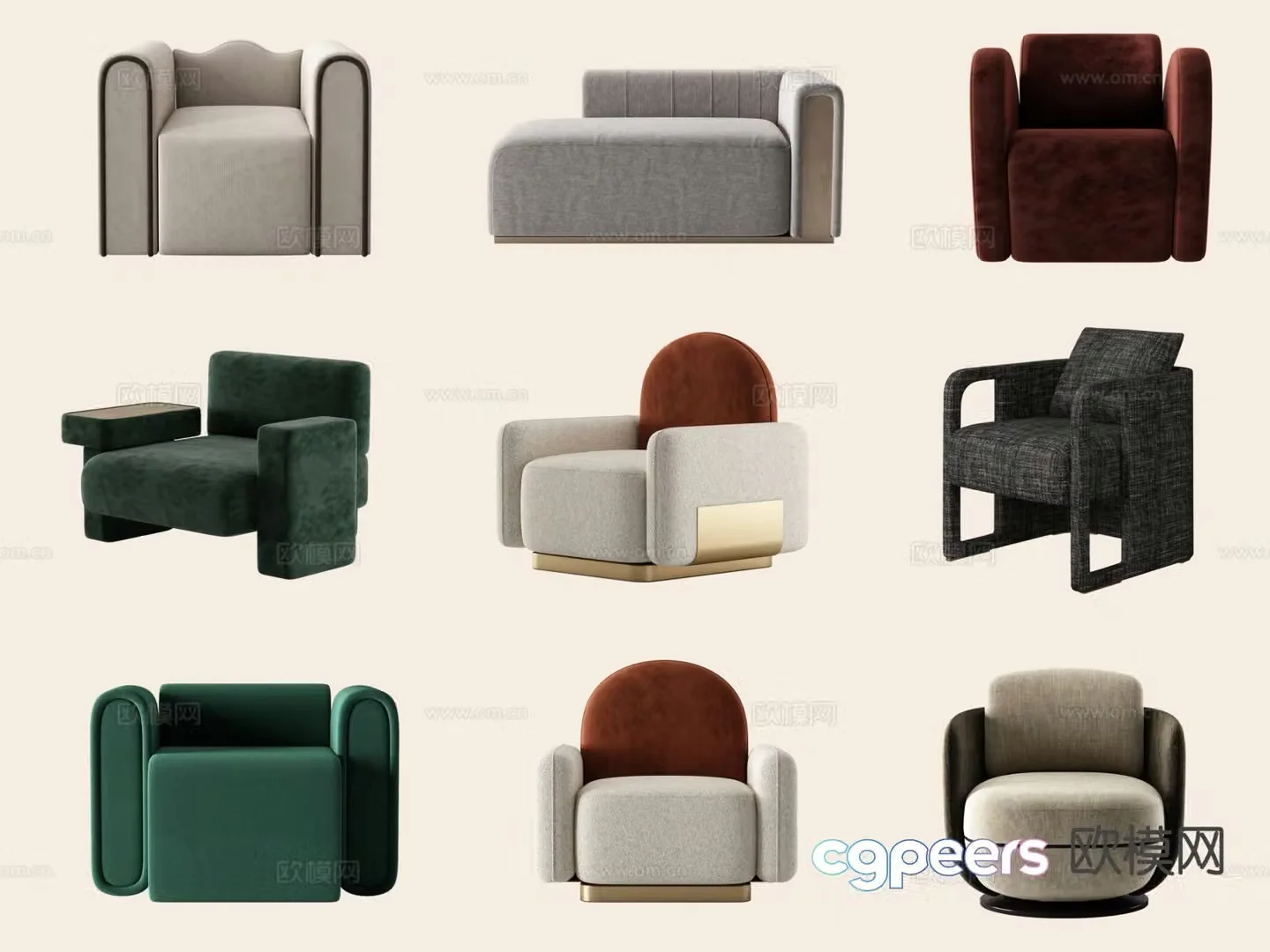 Modern single sofa 3d model