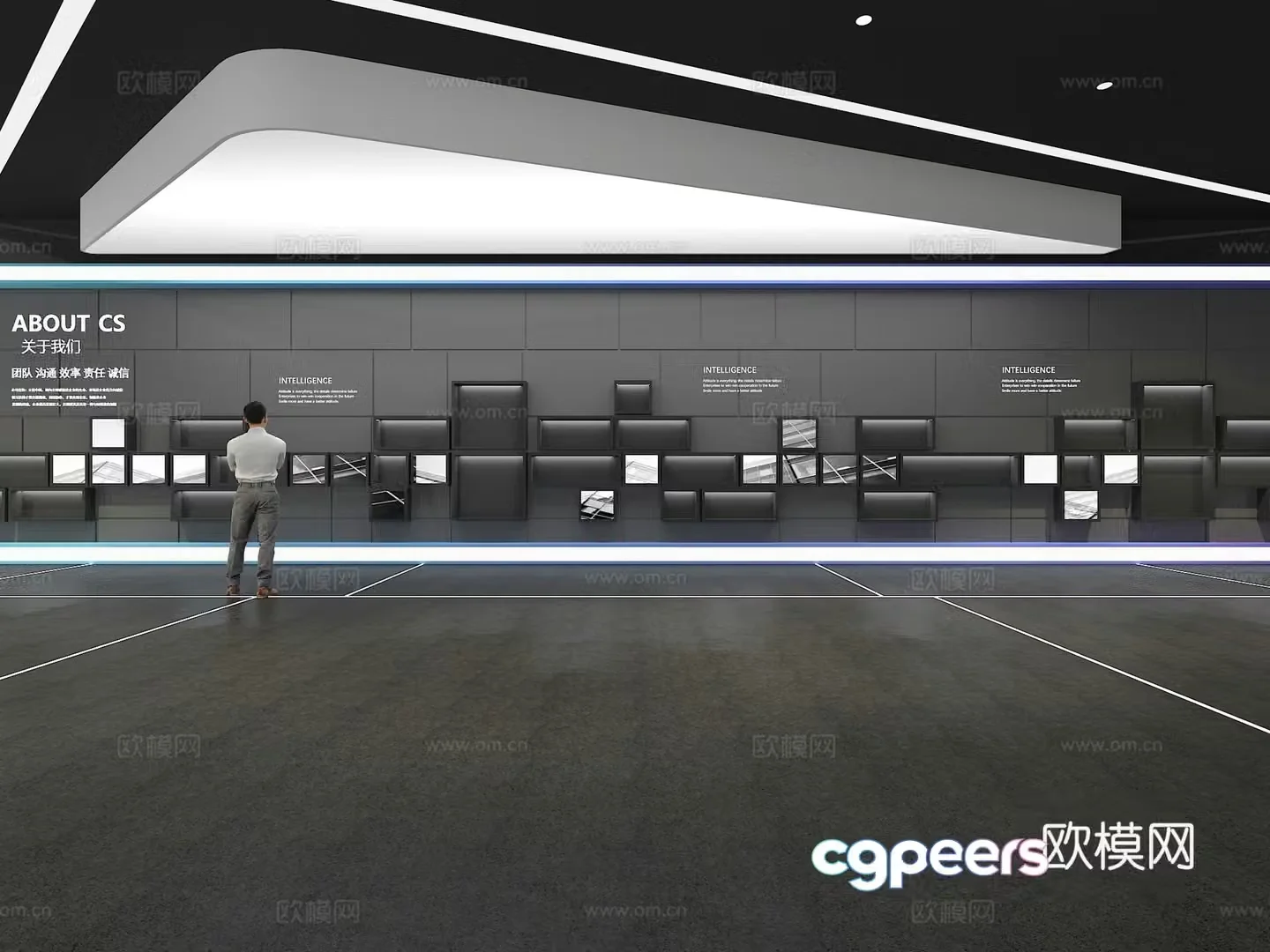Cultural wall Corporate culture wall Display wall Theme wall Exhibition hall Campus culture Corridor 3D model