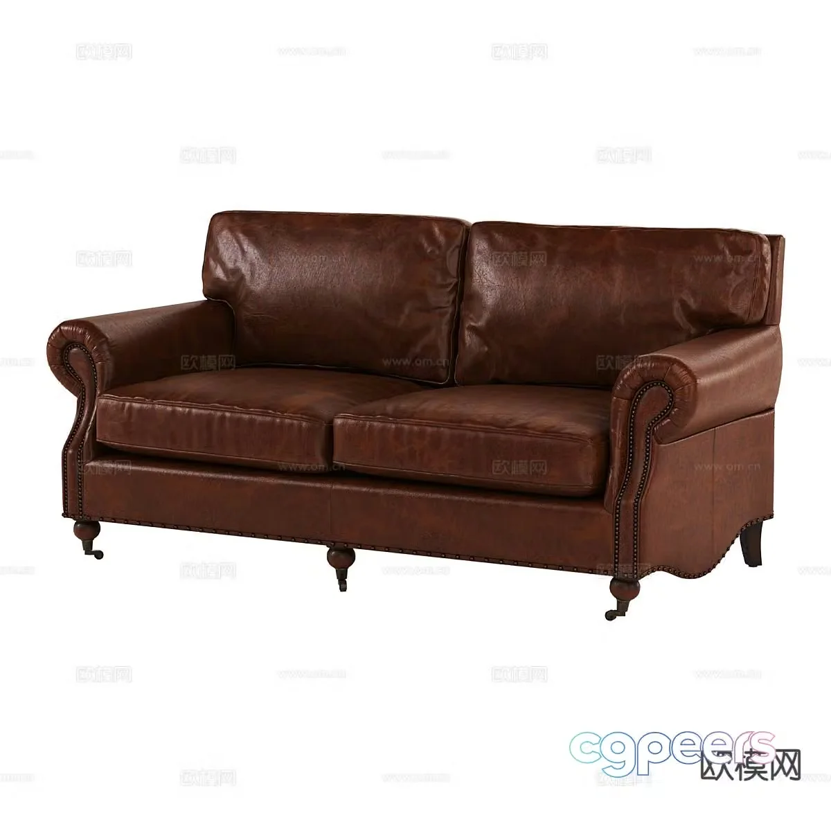 American double sofa 3d model