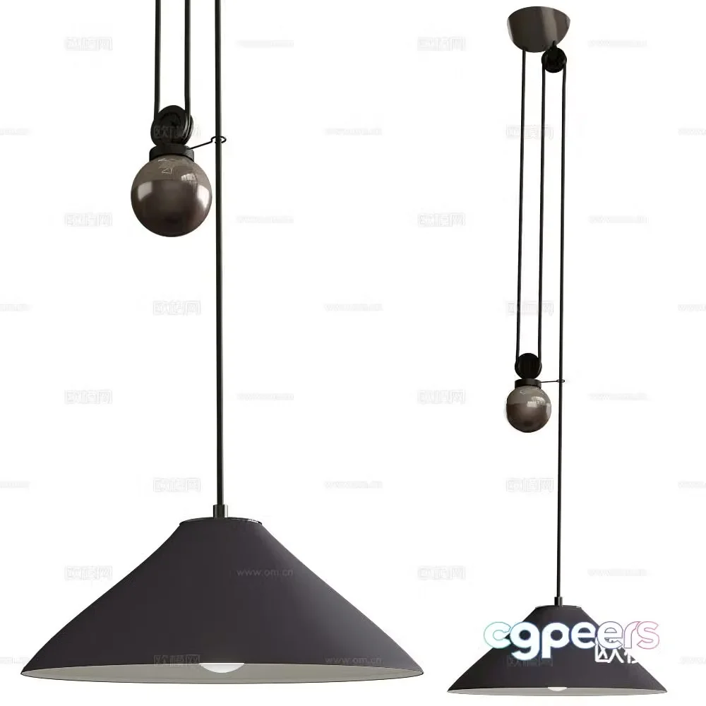 Artemide industrial style chandelier 3d model