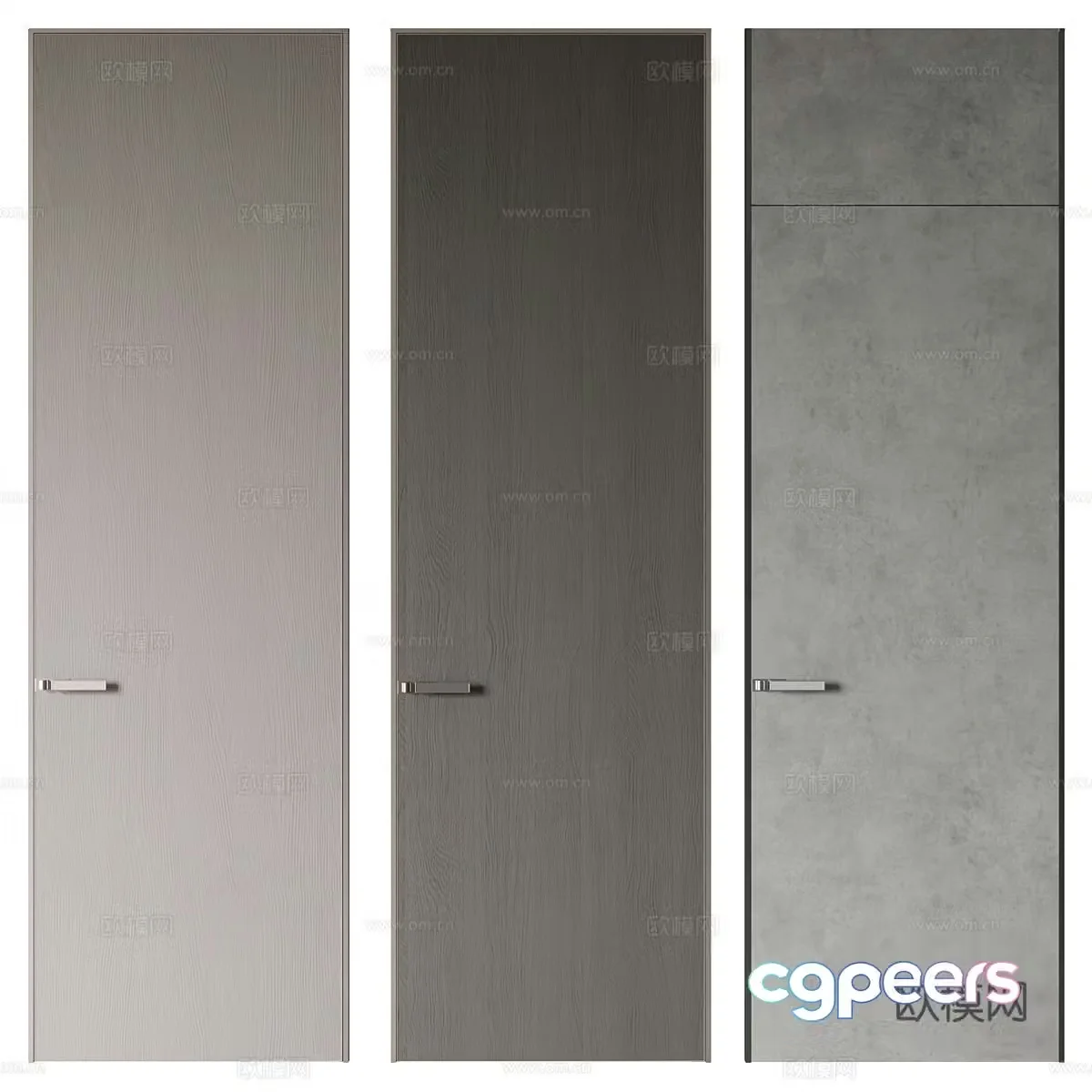 Modern Italian minimalist narrow border door 3D model