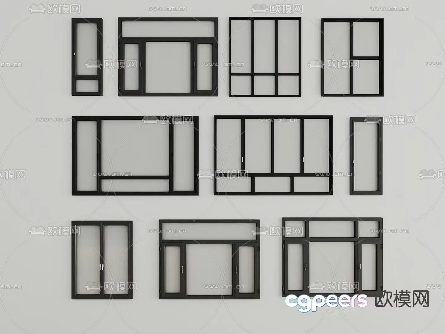 Window Floor to ceiling window Balcony window Casement window 3D model