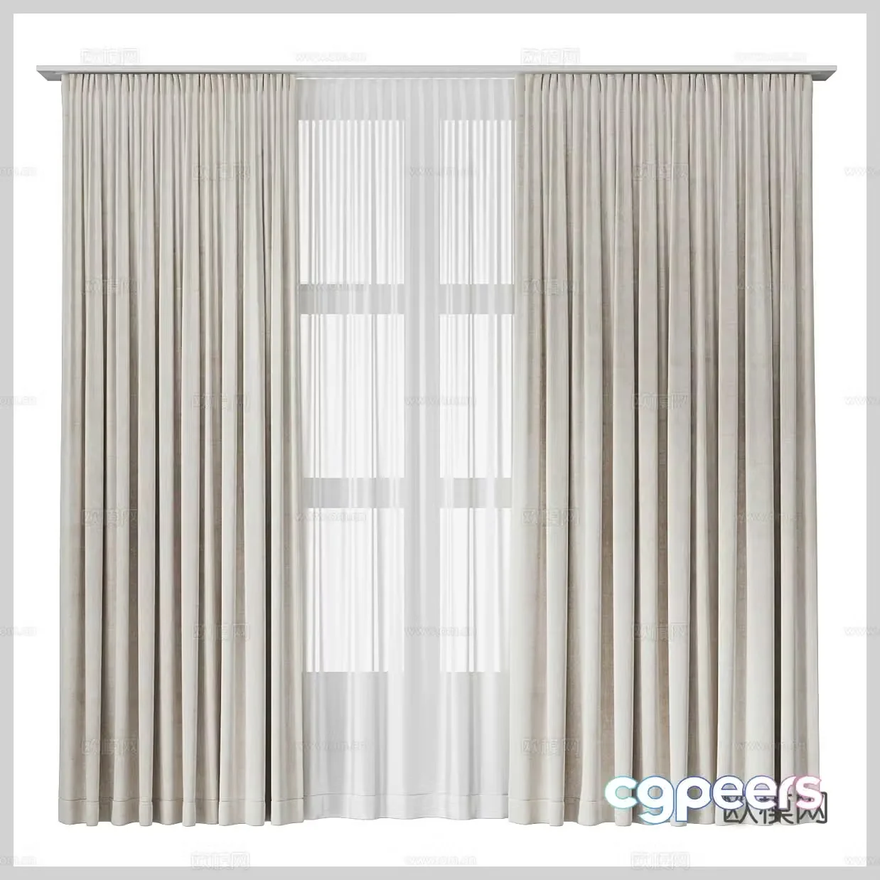Fabric curtains gauze curtains cloth curtains pull curtains shower curtains hotel curtains bedroom curtains 3D model