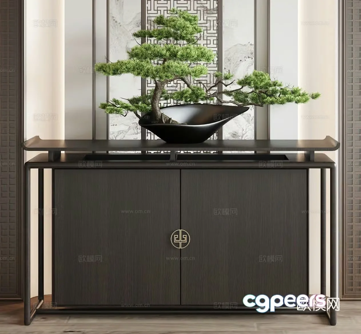 New Chinese style porch cabinet side cabinet 3D model