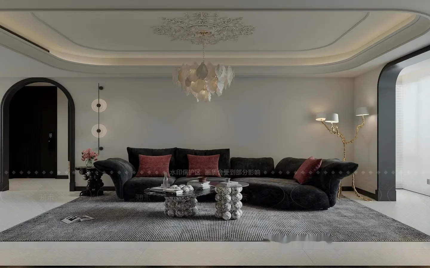 Modern Living Room 3D Model – 18287 – VRAY Render