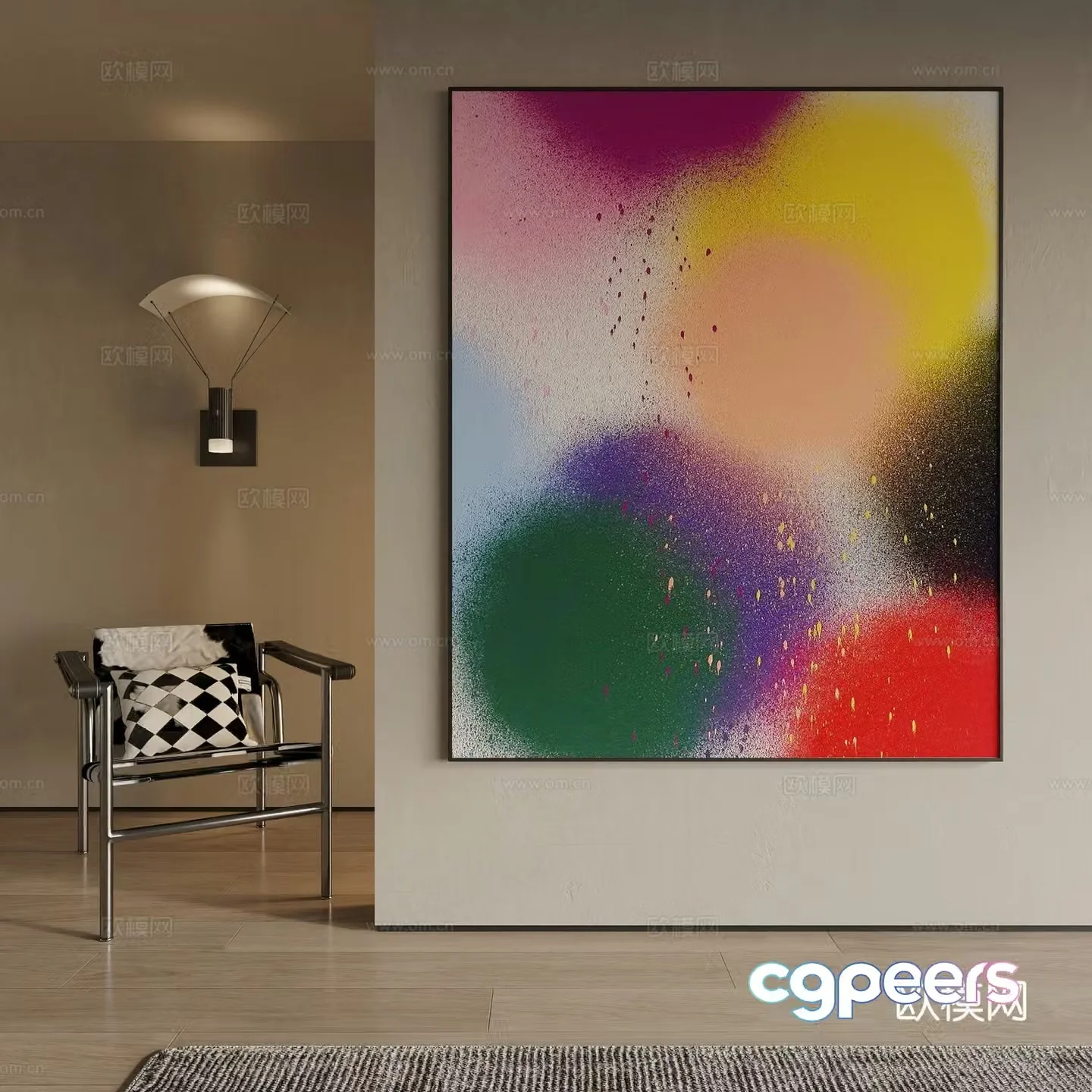Modern decorative painting 3d model