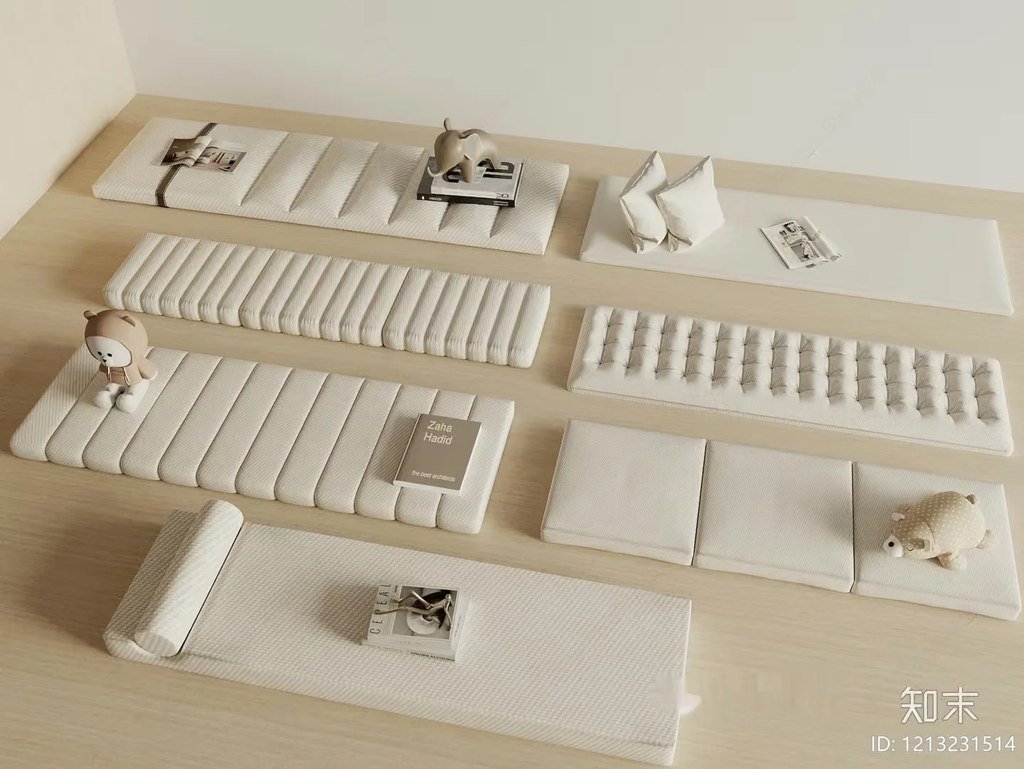 A Collection Of White Furniture Pieces 3D Model – 21359 – VRAY Render