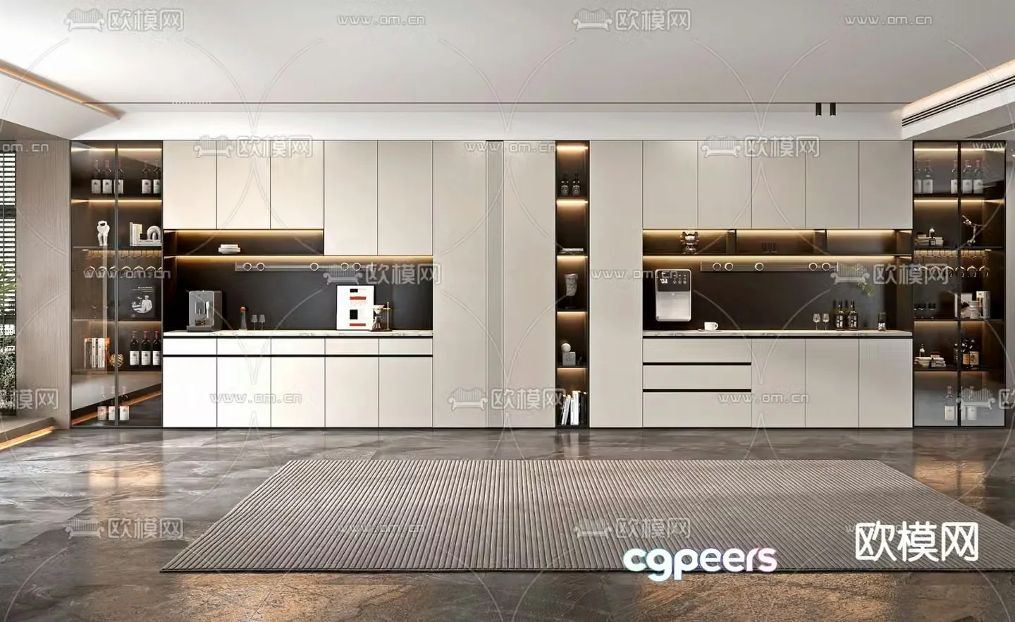 Modern wine cabinet sideboard 3d model