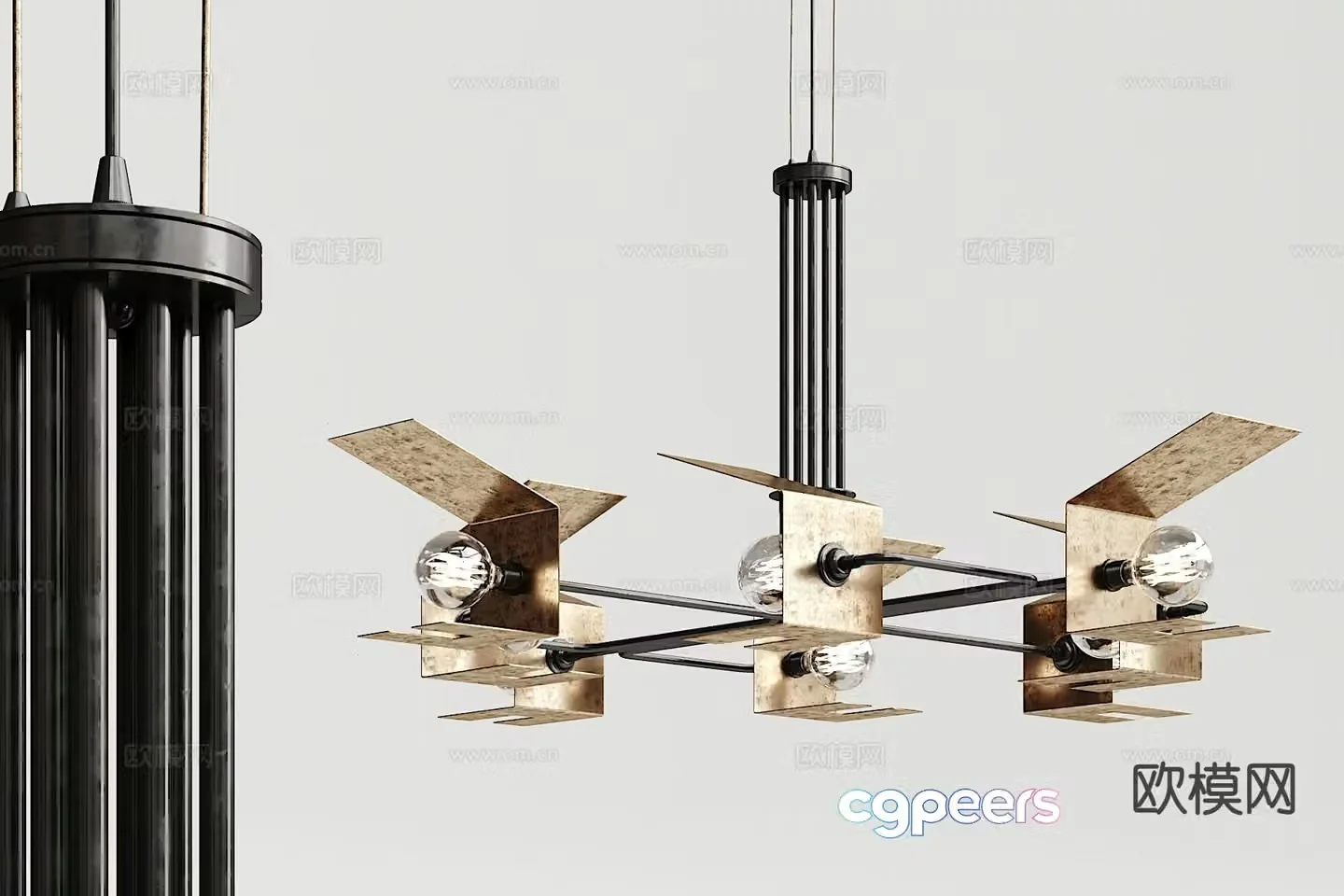 Light luxury chandelier hall chandelier 3d model