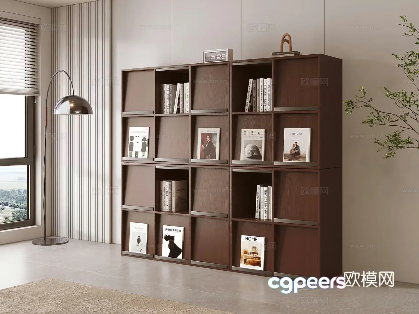 Medieval style bookcase display cabinet 3d model