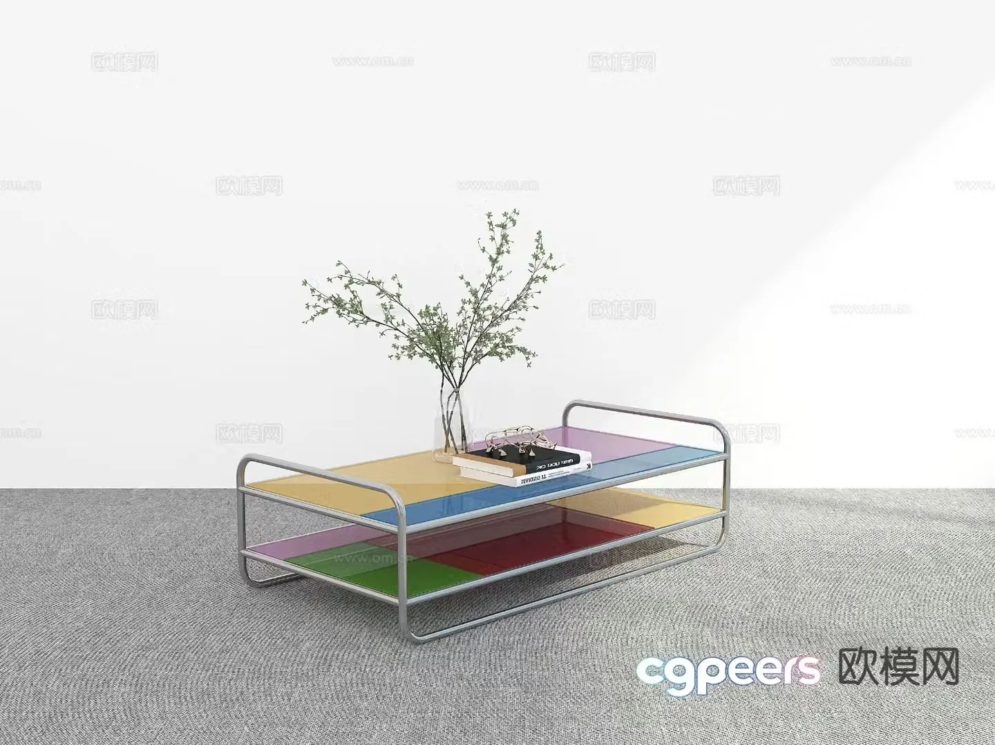 Acrylic coffee table 3d model