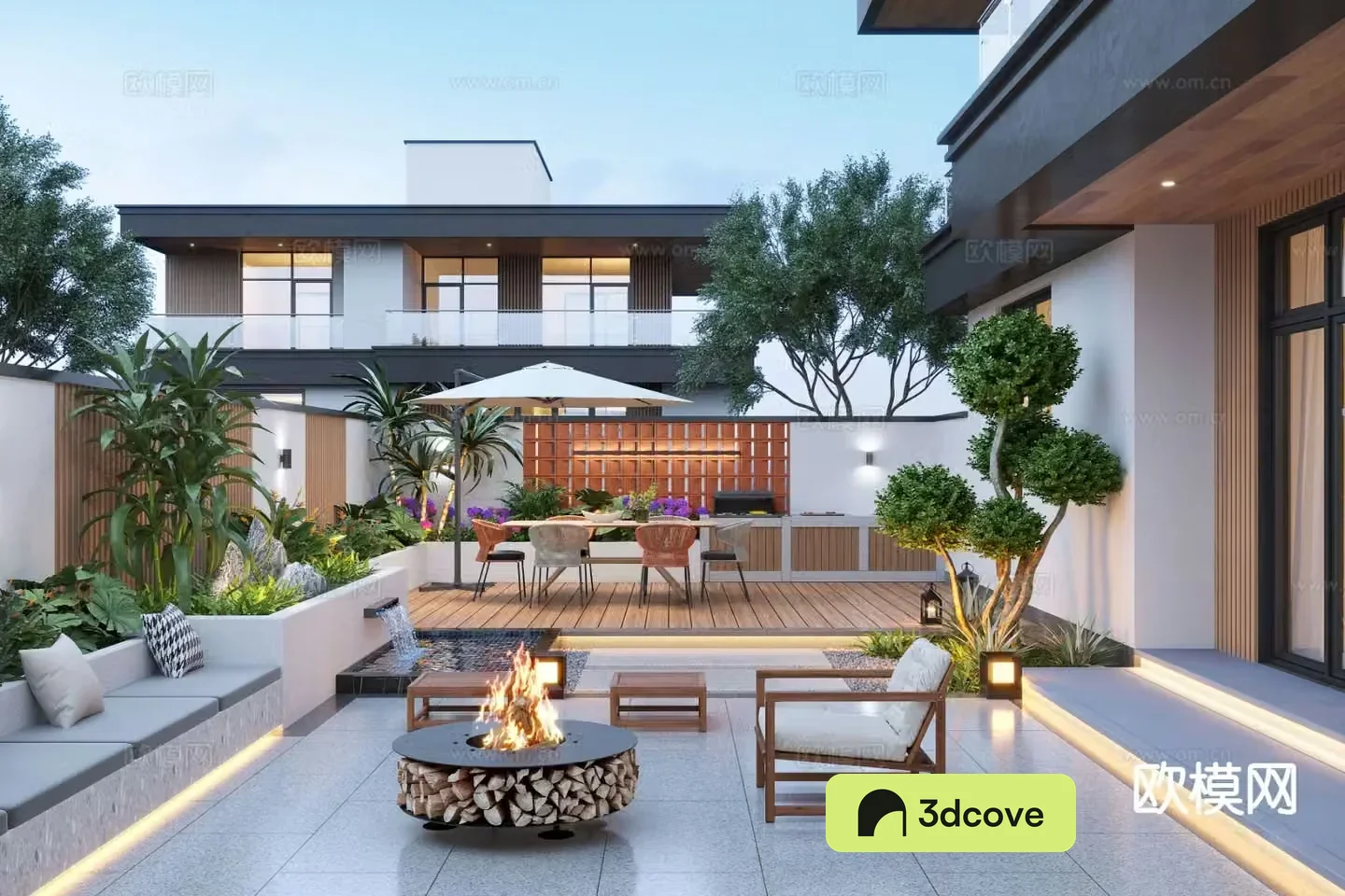 Courtyard landscape villa garden