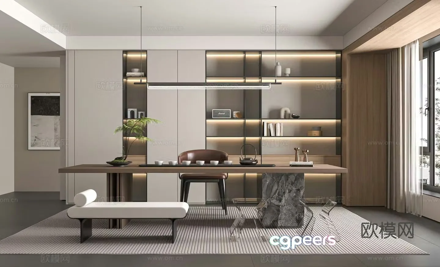 Modern tea room 3d model