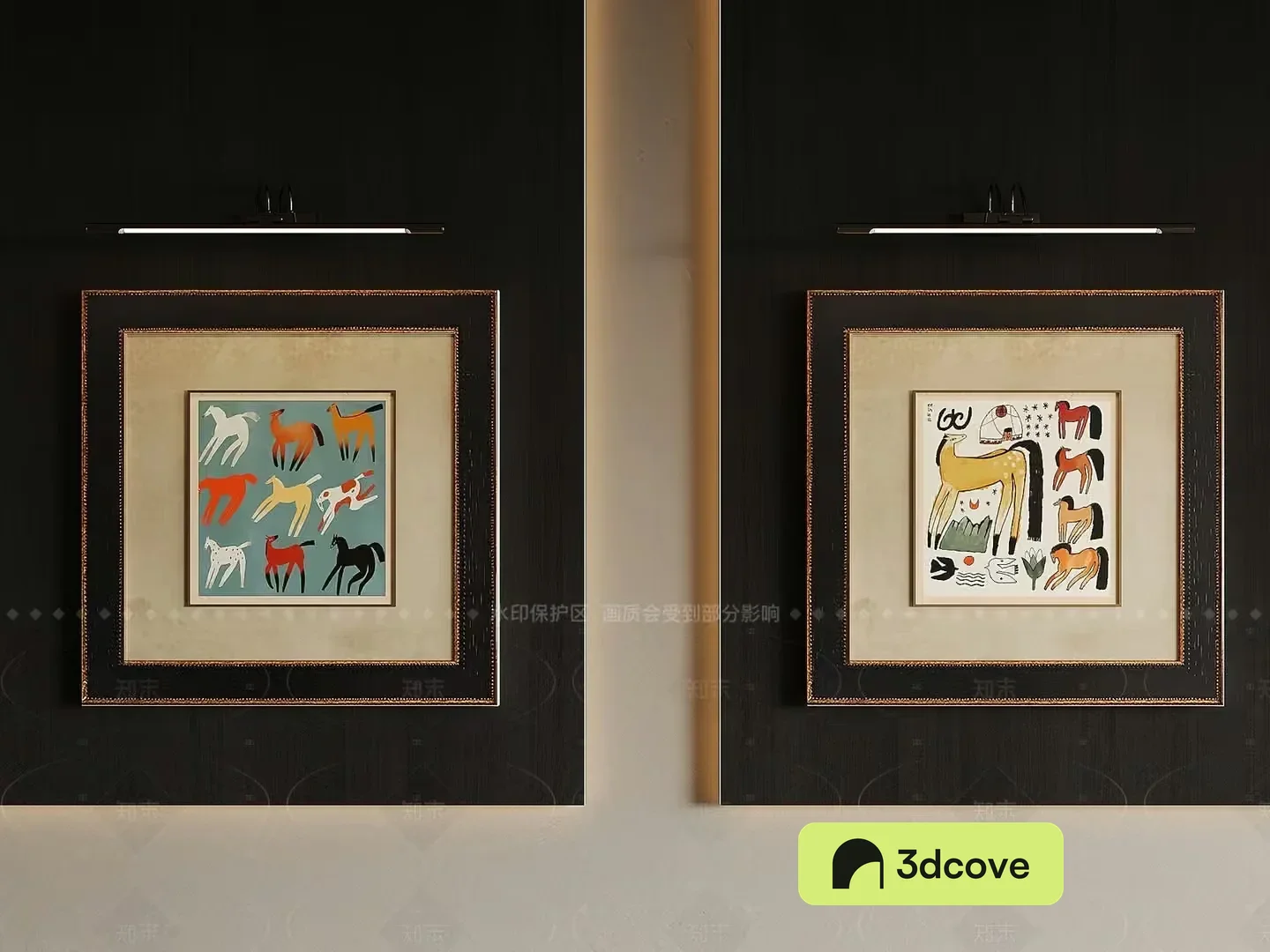 Two Framed Paintings Of Horses