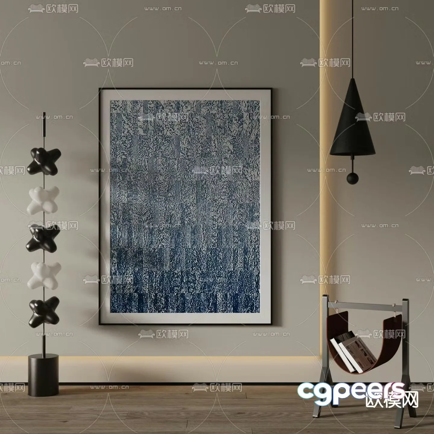 Modern decorative painting Abstract painting Hanging painting 3d model