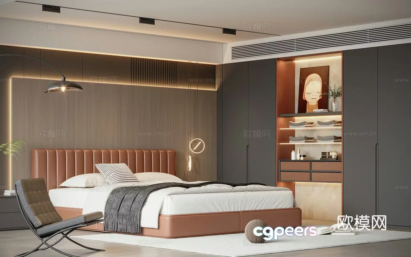 Modern home bedroom 3d model