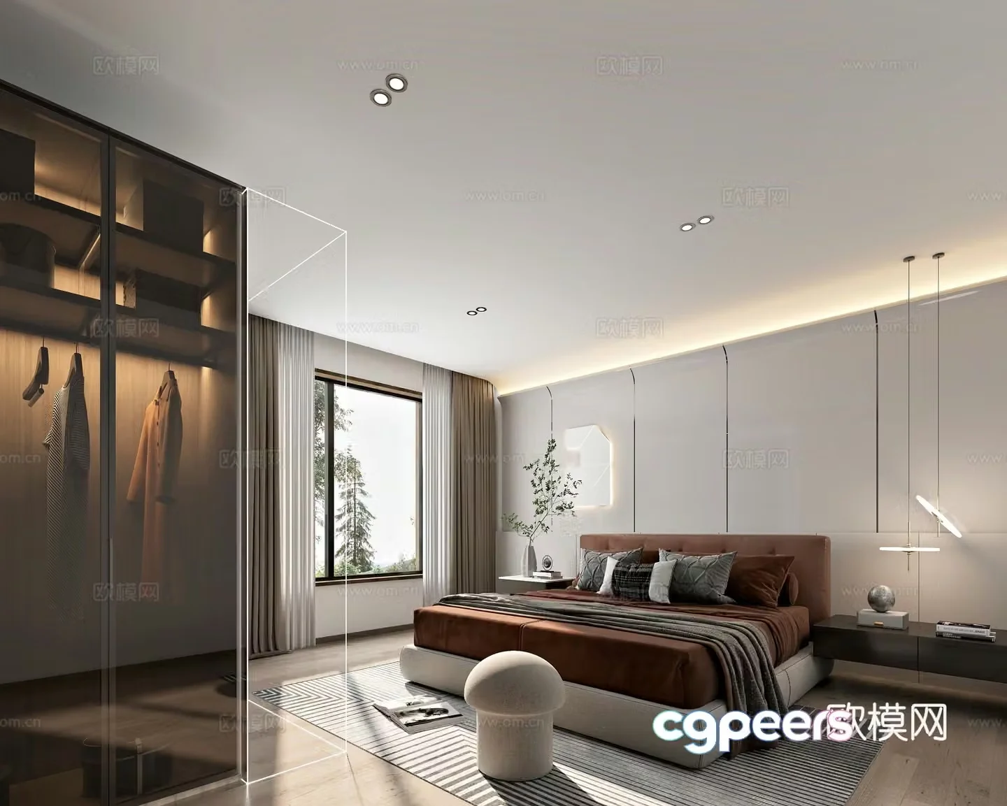 Modern bedroom master bedroom 3d model