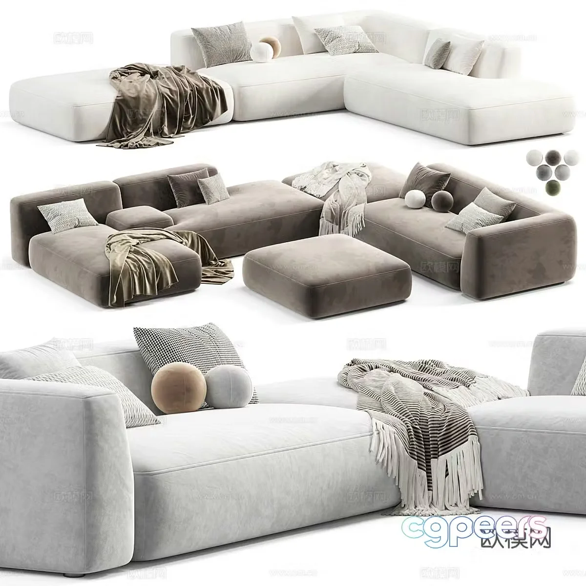 Modern Italian LEMA mobile cloud sofa 3d model